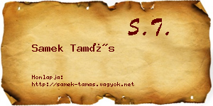 Samek Tamás névjegykártya