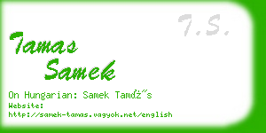tamas samek business card